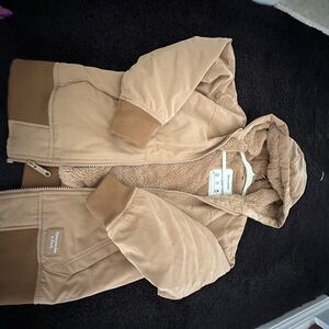 Kids Tan Hooded Jacket